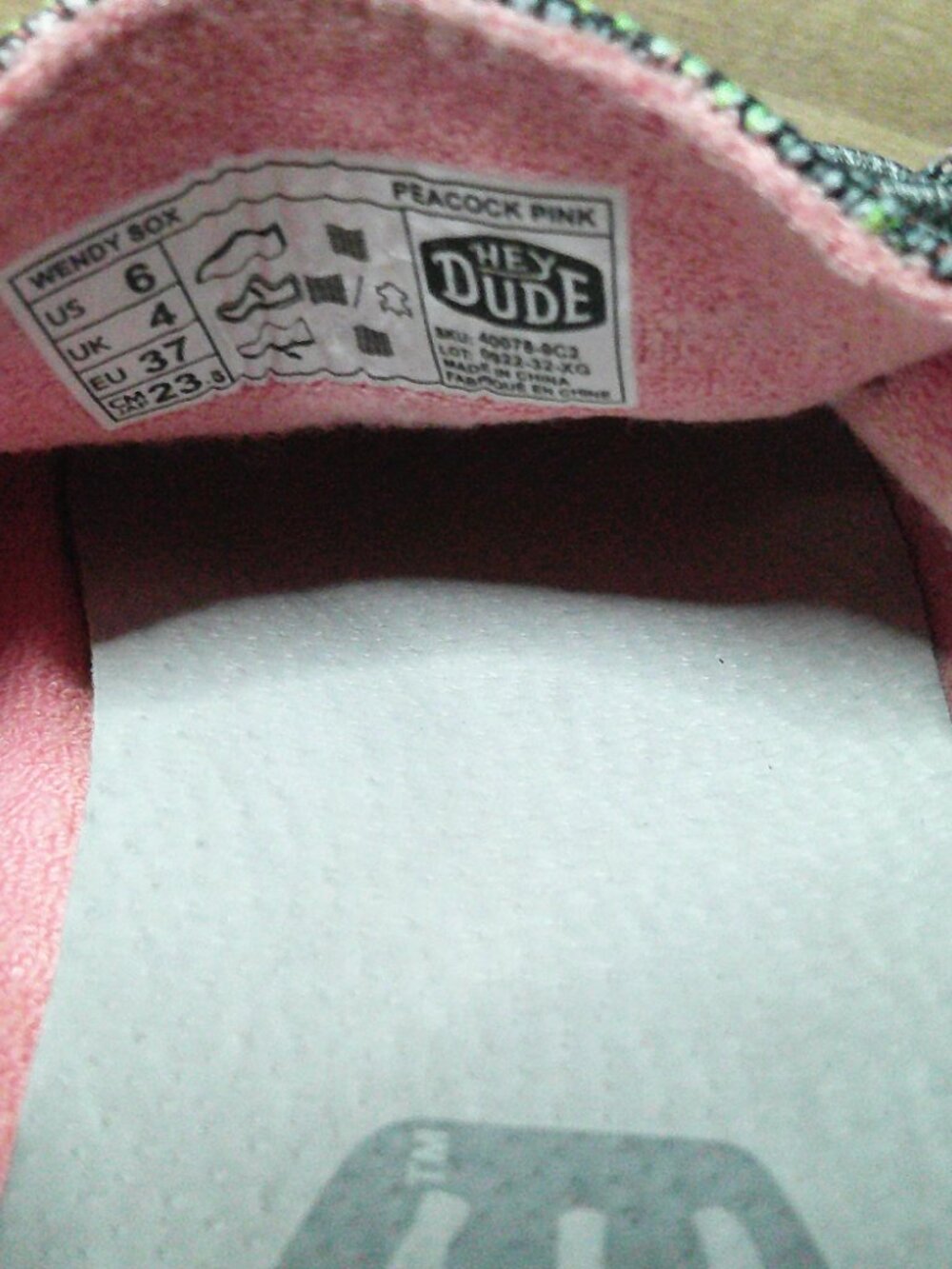 Hey Dude Women's Wendy Sox Peacock Pink Lightweight Loafers - Picture 5 of 5